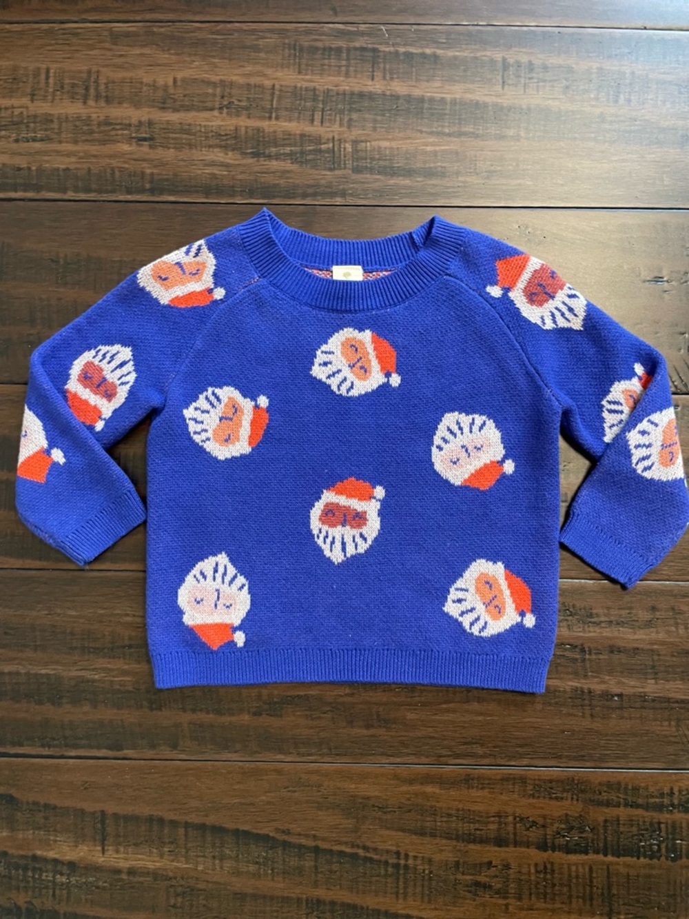 Nordstrom Tucker + Tate Santa Claus Patterned Blue Jacquard Knit Sweater